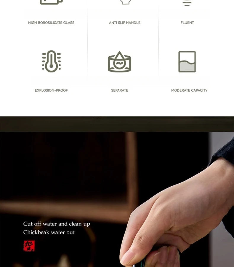 GIANXI Glas Teekanne mit Halbmond Filter und Keramik Heizung