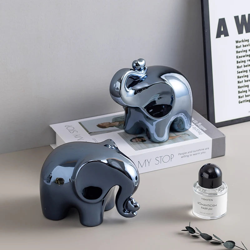 Dekorative Elefantenfigur aus Keramik für stilvolles Zuhause