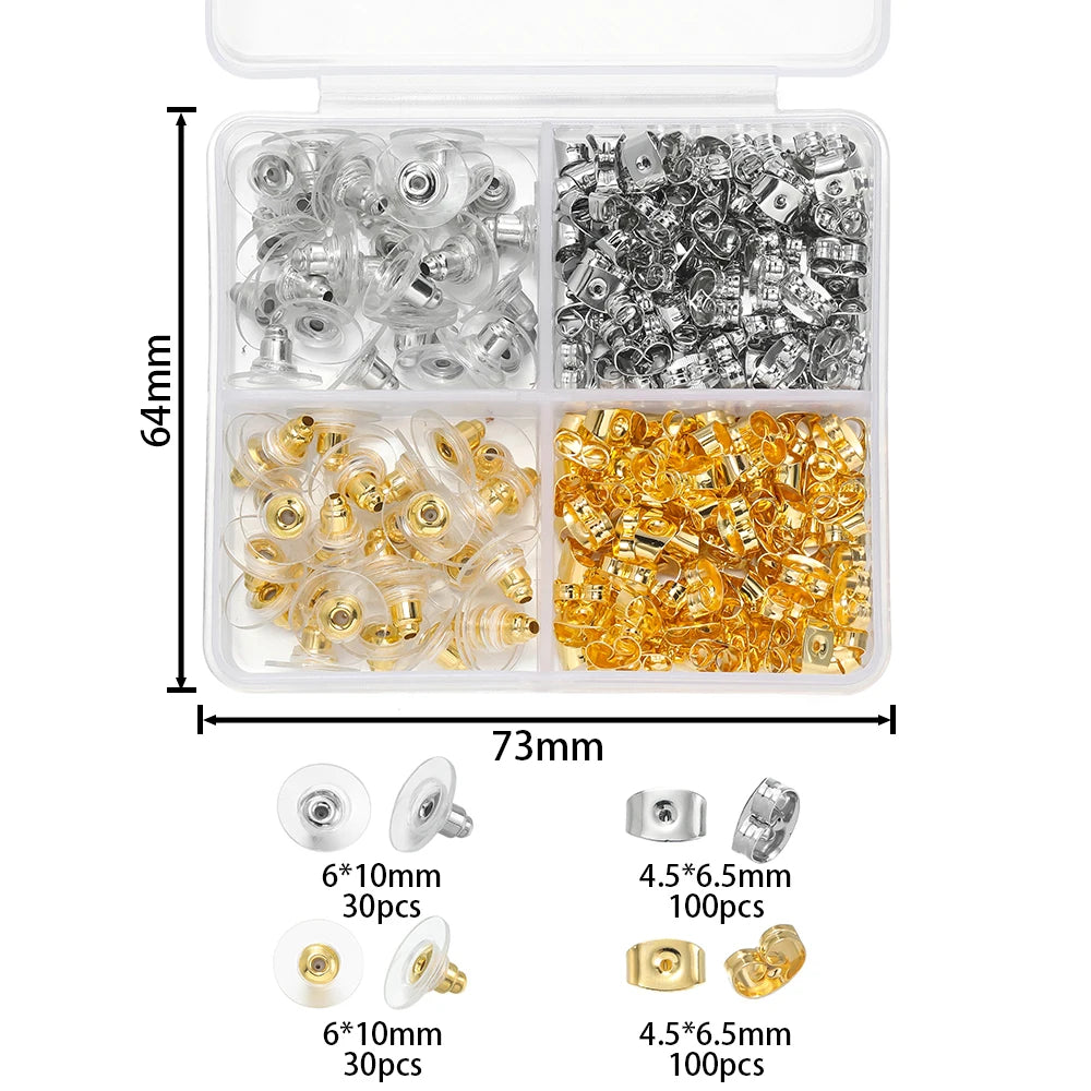 260-690 Ohrstecker Silikonrücken Stopfen DIY Schmuck Zubehör Set