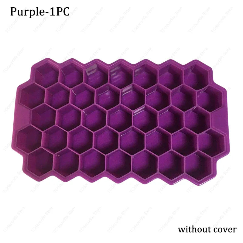 Premium Silikon Eiswürfelformen mit Deckel – Sechseckig, Wiederverwendbar