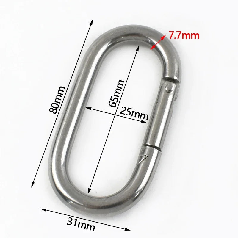 Edelstahl Schnallen 5-10 cm ovaler Snap-Ring Karabiner für Schlüsselanhänger