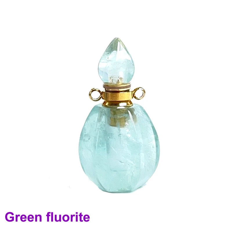 Unregelmäßige Naturstein Parfümflasche Anhänger – Amethyst Tigerauge Öl Diffusor