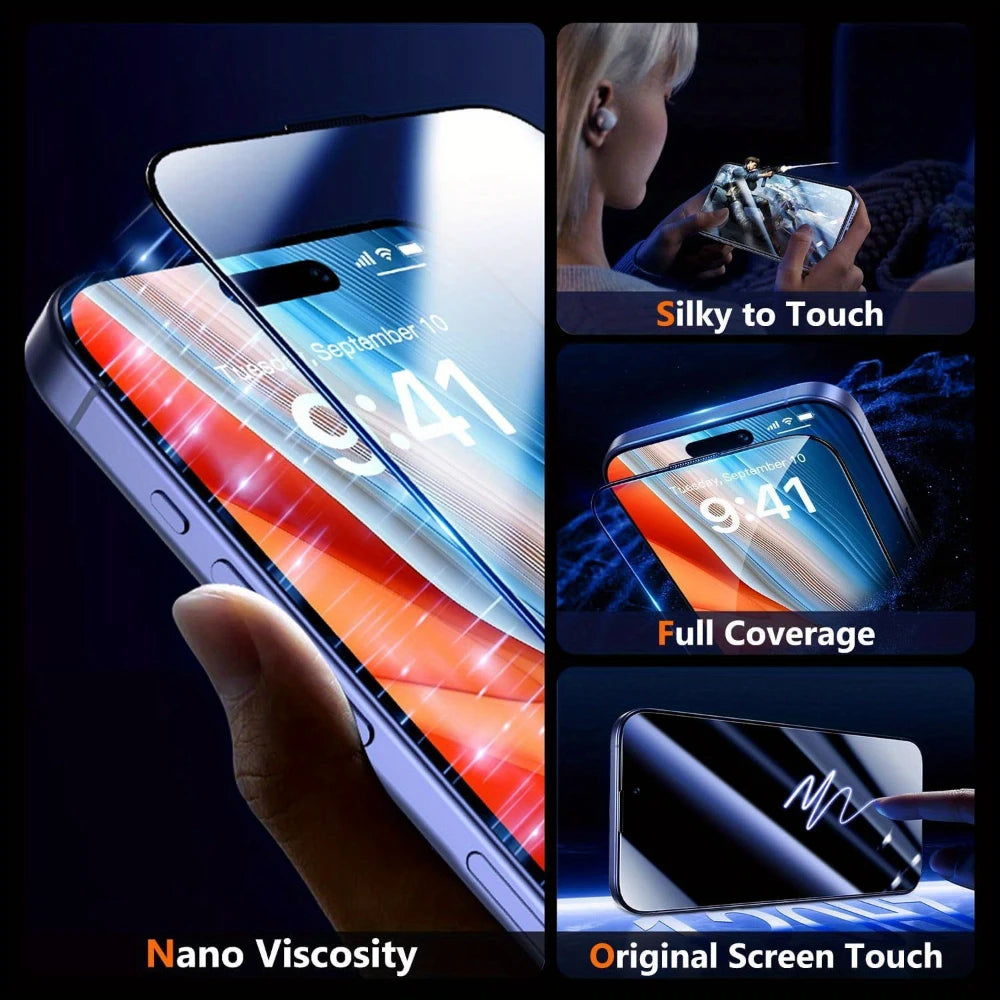 NNBILI 2x Bruchsicheres Schutzglas für iPhone 13-17 Pro Max Displays