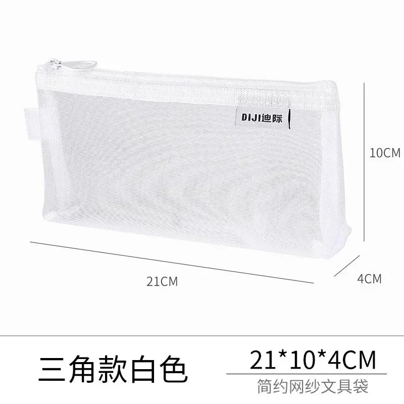 Transparentes Mesh Stift-Etui Kunststoff Mini Mäppchen für Büro - Schule