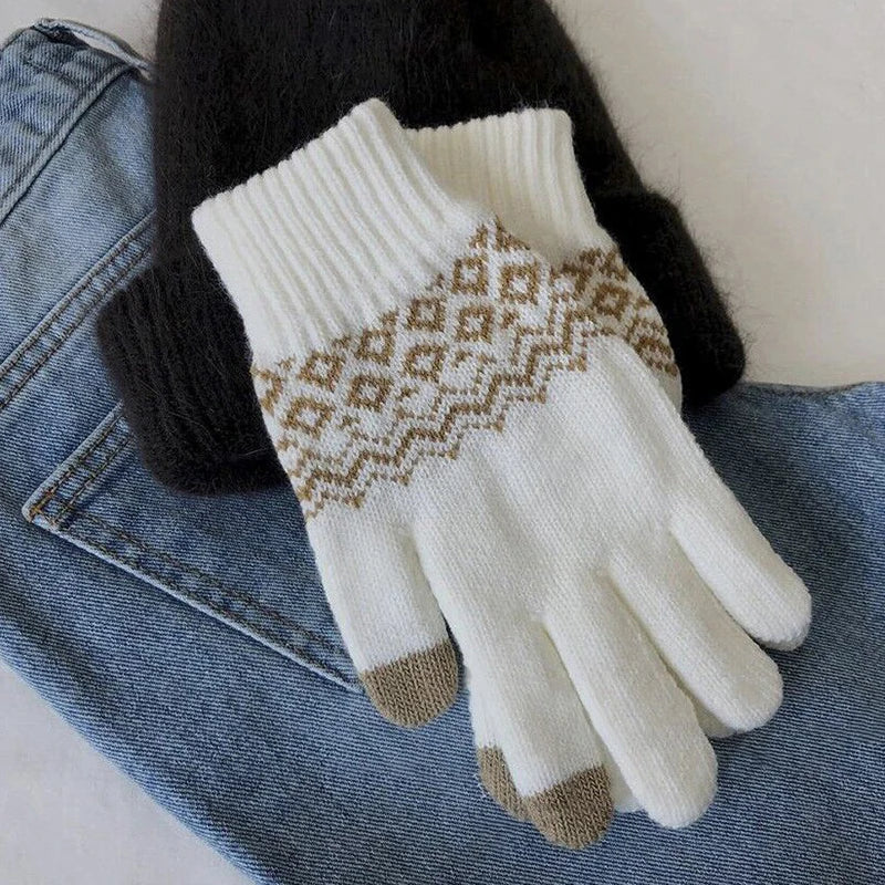 Warme Gestrickte Touchscreen Handschuhe für Winter Radfahren und Alltag