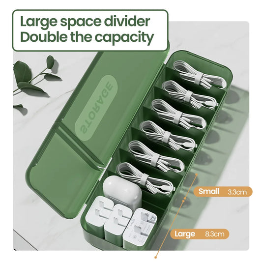 Kabel Organizer Box mit 7 Fächern – Ideal für Zuhause & Reise