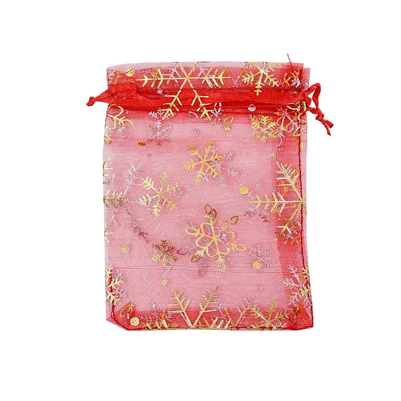Weihnachts Kordelzug Taschen Rot Transparent Organza 10 bis 200 Stück