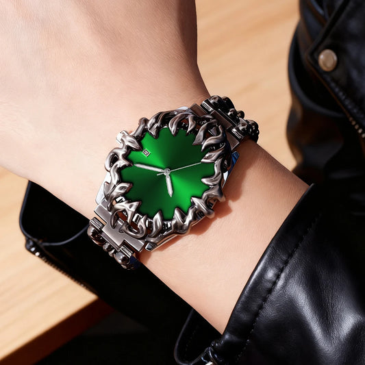 Sportliche Herrenuhr mit Edelstahl Armband und Quarzwerk