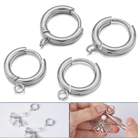 Edelstahl Huggie Ohrring Haken 10er Set in 12-18 mm für Schmuck DIY