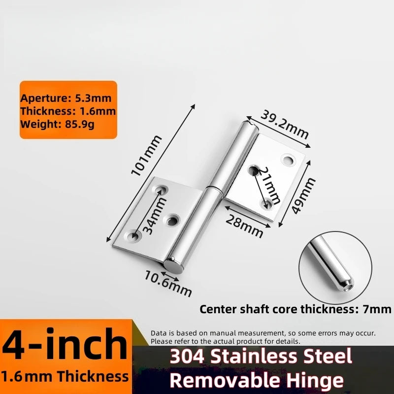 360° Abnehmbares Edelstahlscharnier für Falttür Möbel Schrank 201 304
