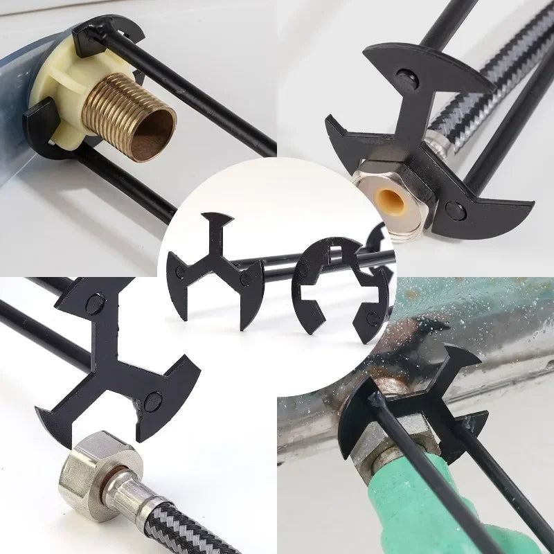 5-in-1 Waschbecken Schlüssel Carbon Stahl Multifunktions Wasserhahn Schlüssel