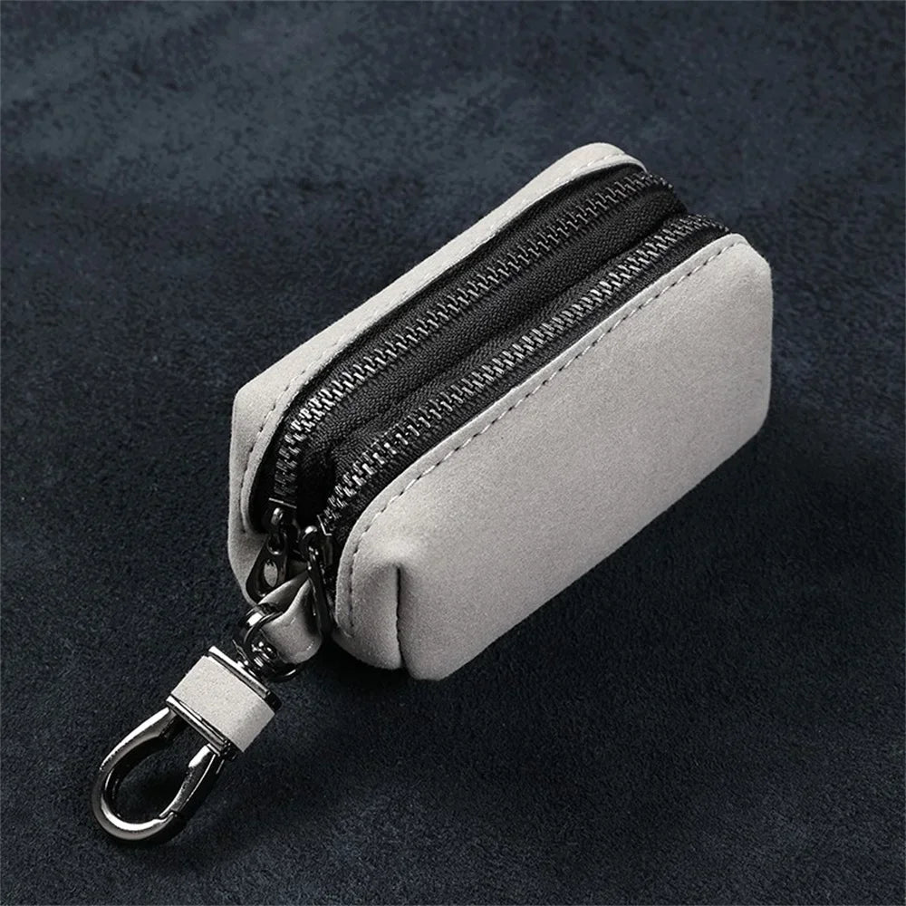 Tragbare Schlüsselbund Brieftasche mit Doppelreißverschluss große Kapazität