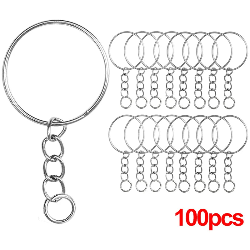 Metall Schlüsselringe Split Ringe 20/100 Stück für DIY Schlüsselanhänger