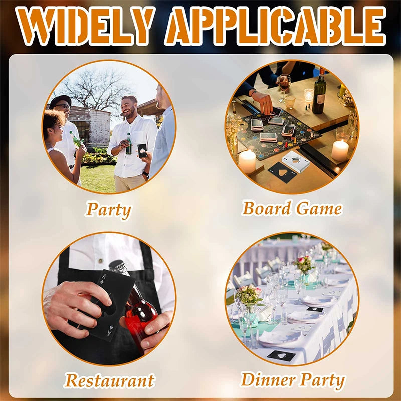 10er Set Edelstahl Poker Karte Flaschenöffner und Dosenöffner-Yabubest - Home & More