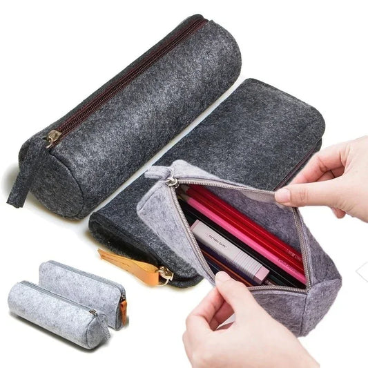 Retro Filz Bleistift Tasche Zipper Stiftbeutel Tragbar für Schule Büro