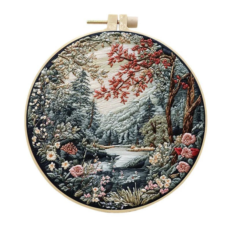 Kreuzstich Stickset mit Tier Blumenmotiv für kreative Wandgestaltung