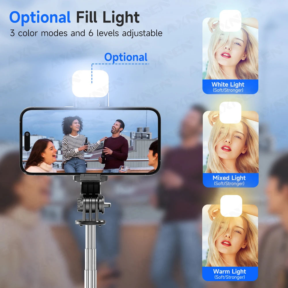 Selfie Stick Stativ mit Bluetooth Fernbedienung 360 Grad Rotation schwarz