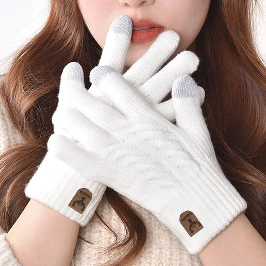 Unisex Handschuhe mit separaten Fingern und Plüschisolierung für Herbst Winter