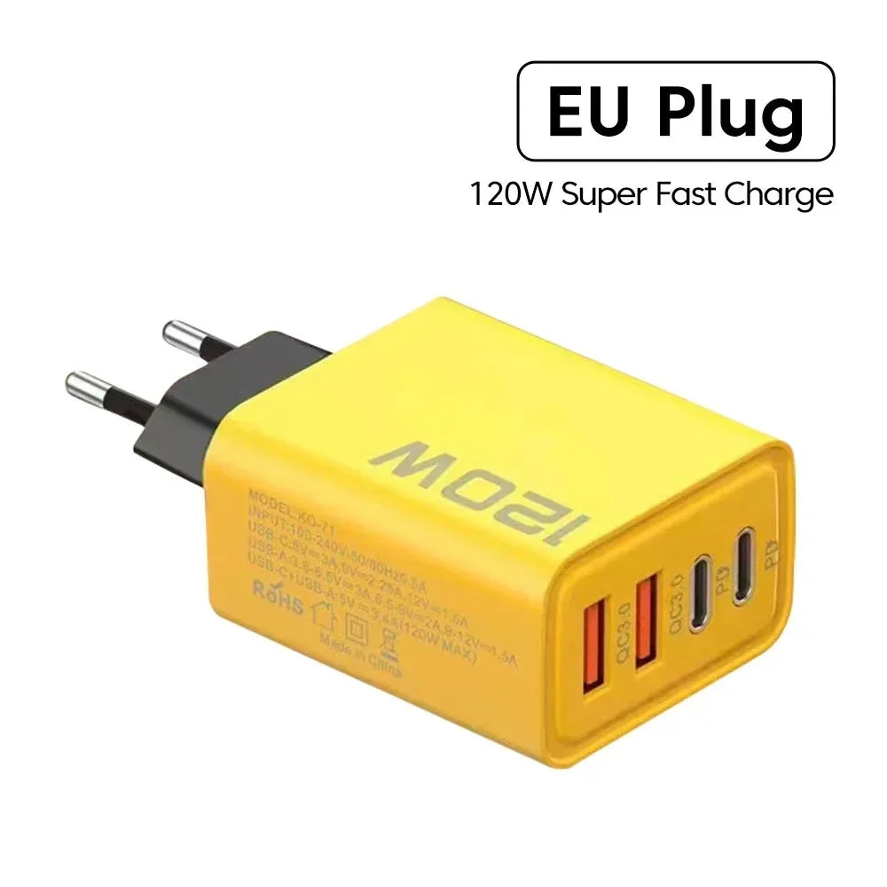 Leistungsstarkes 120W Schnellladegerät USB C PD für Mobilgeräte