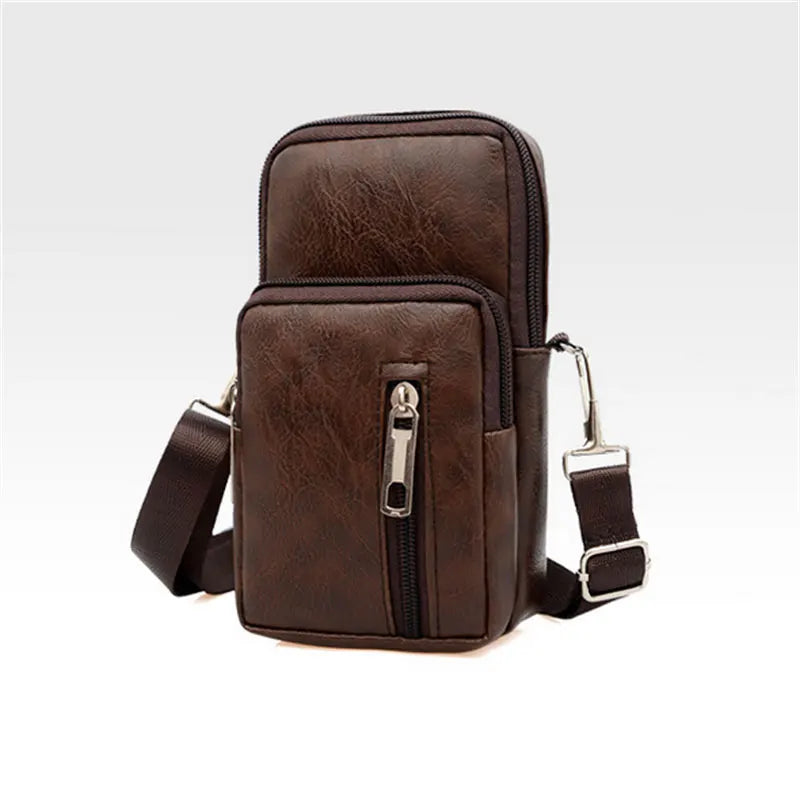 Kleine Herren Umhängetasche aus echtem Leder in modernem Business-Stil