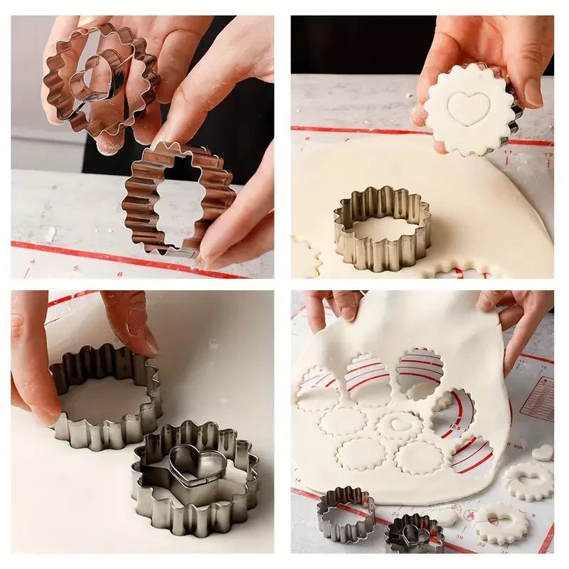 9-teiliges Ausstechformen-Set - Edelstahl - Weihnachtsmotive für Kekse