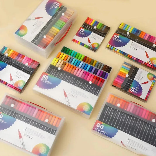 120 Farben Dual Tip Marker Set für Manga Kunst und Aquarell Zeichnung