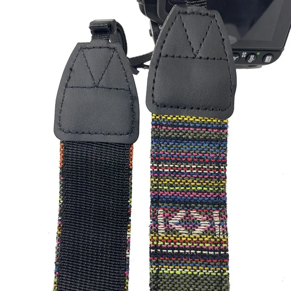 Verstellbarer Kameragurt aus PU Leder im Retro Ethno Stil