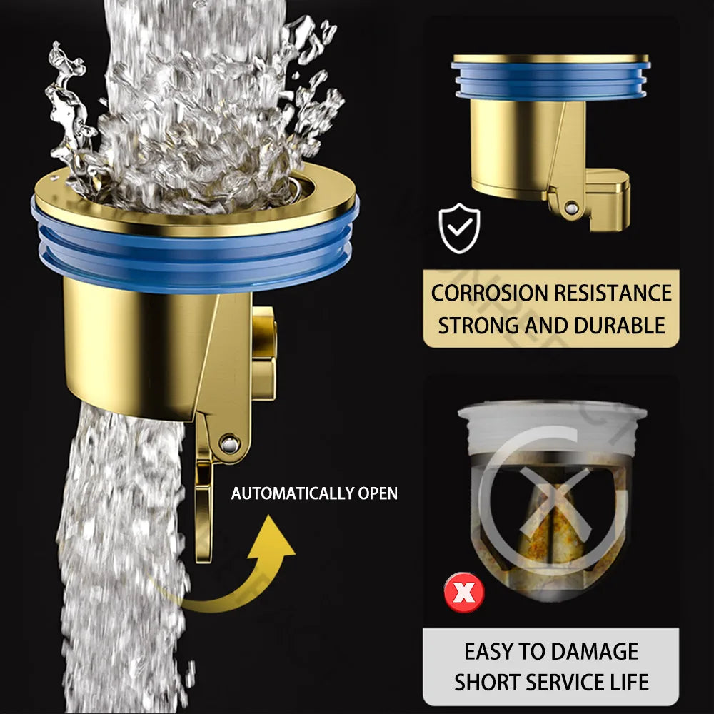 Messing Bodenablauf geruchshemmend Anti-Insekten Kanal schnelle Entwässerung