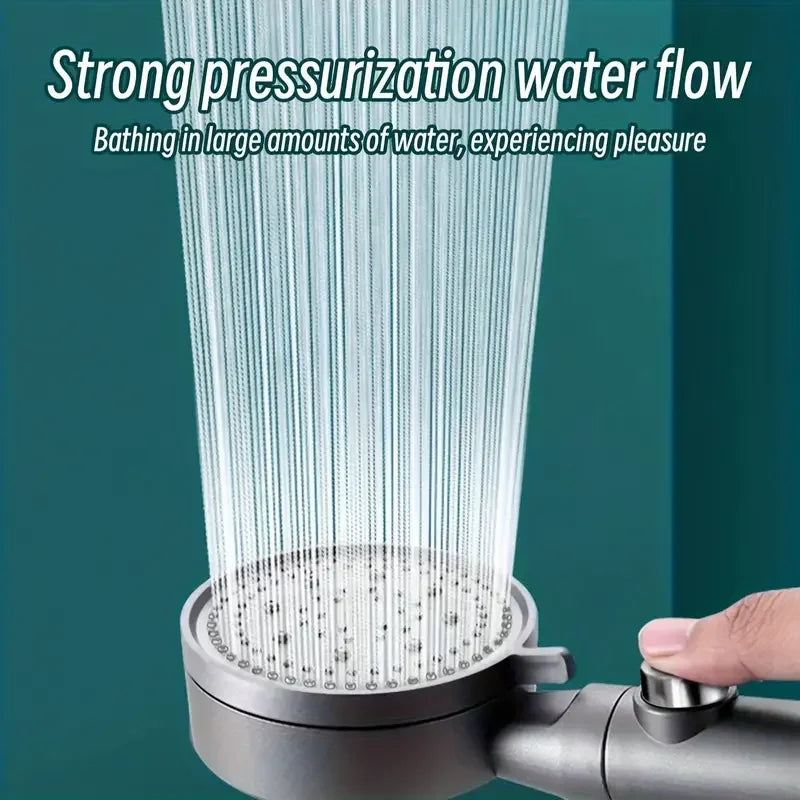 Grauer Hochdruck Handbrausekopf mit 5 Modi, Filter - Pause-Taste für Dusche