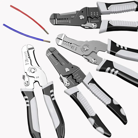Multifunktionale Abisolierzange mit Crimp- und Schneidefunktion für Elektriker