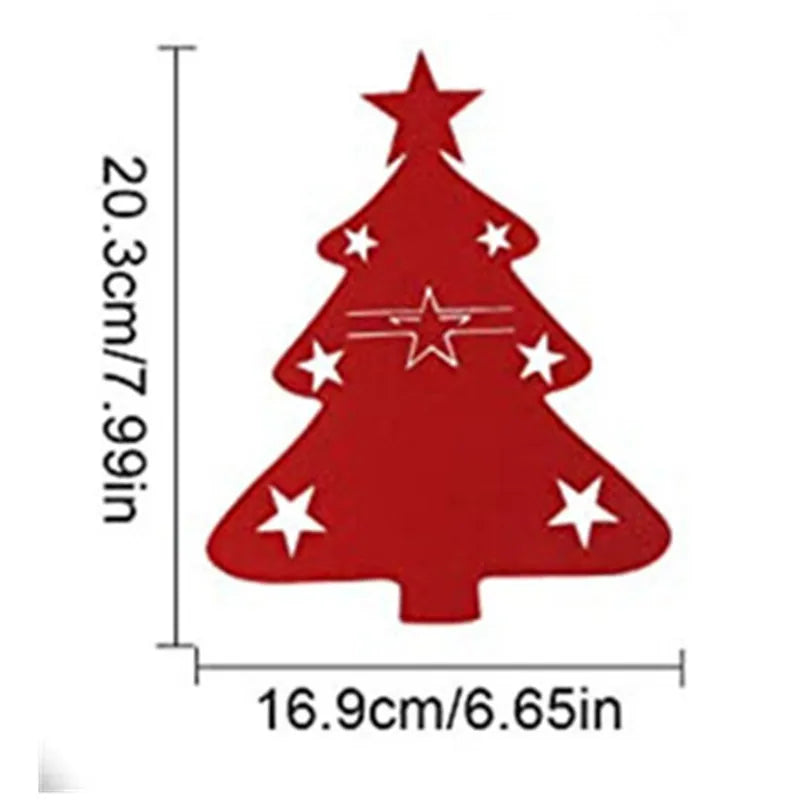 12 Stück Filz Tischdekorationen Weihnachten Besteckhalter Tischsets-Yabubestshop