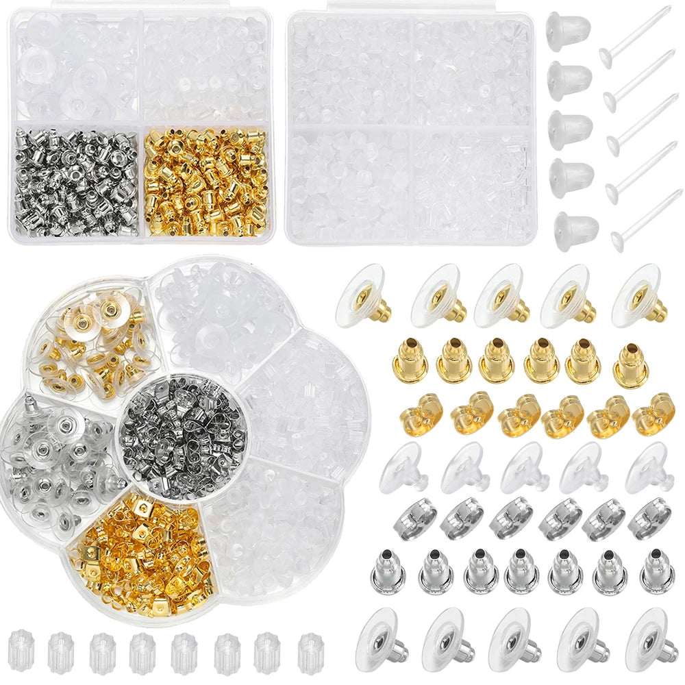 260-690 Ohrstecker Silikonrücken Stopfen DIY Schmuck Zubehör Set
