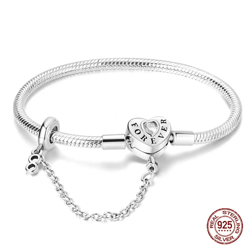 Armband Silber 925 mit Stern Mond Sonne und Grünem Zirkon Charm