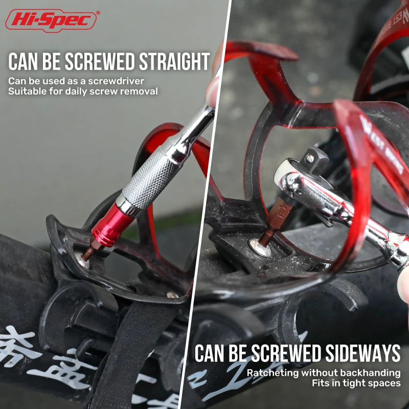 Hi-Spec 1/4 Zoll Doppelkopf-Schnellratschenschlüssel - Mini-Steckschlüsselsatz-Yabubest - Home & More