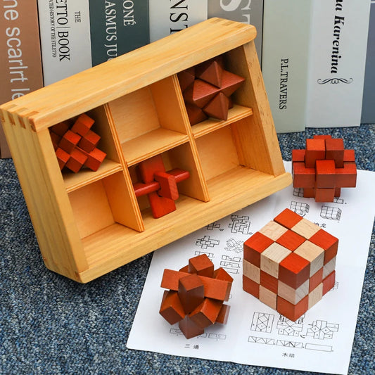 Holz IQ Puzzle Kong Ming Lock Lernspiel für Kinder und Erwachsene