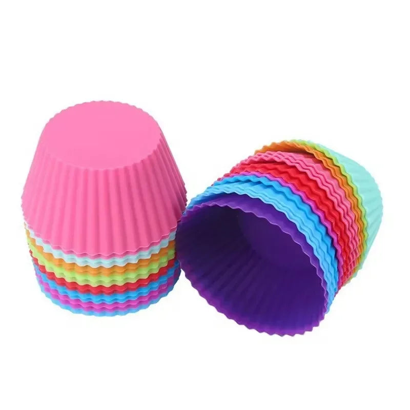 Silikon Backformen Set rund herz Muffin Cupcake 5 10 20 30 Teile