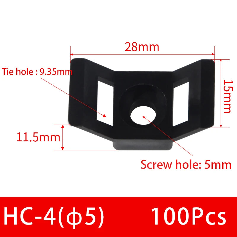 100 Stück Kabelbinderhalter Kunststoff Kabelbefestigung für USB Kabel