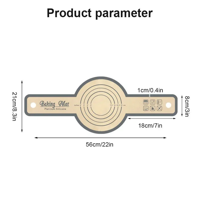 Wiederverwendbare Silikon Backmatte für Brot und Teigtransfer