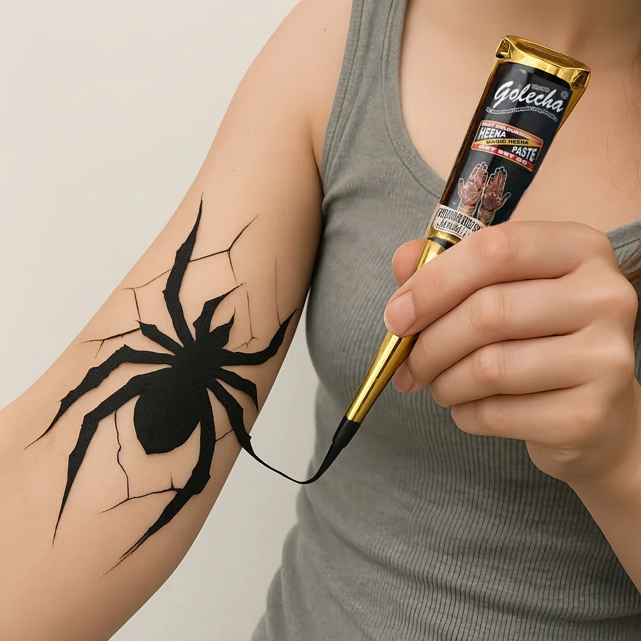 Temporäre Henna Tattoo Creme in Braun Schwarz Rot