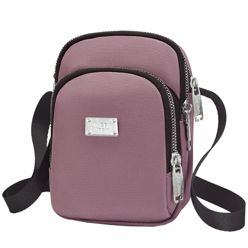 Mehrfarbige Mini Umhängetasche mit mehreren Fächern für Alltag