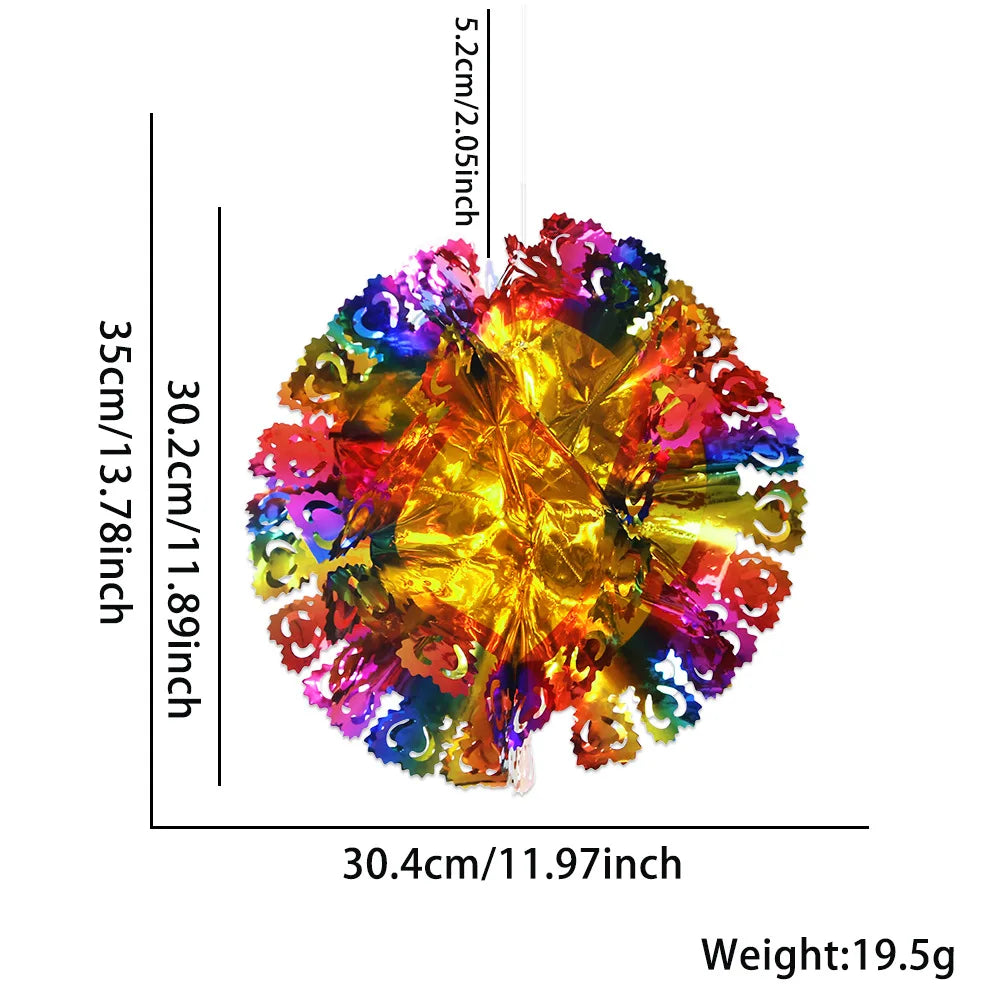 Bunte Waben Kugel Anhänger mit Liebesstern für festliche Dekoration