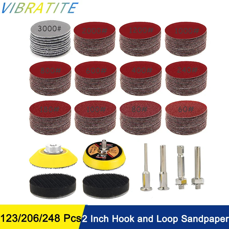2 Zoll Schleifpapier Set mit Klettverschluss in verschiedenen Körnungen