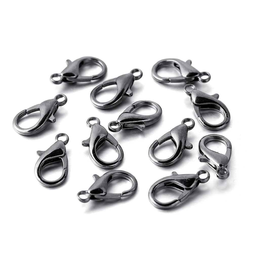 100 Stück Karabiner Verschlüsse Metall DIY Schmuck Zubehör 5 Größen