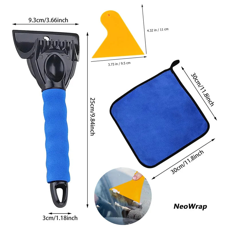 Effektiver Eiskratzer mit Handtuch für Fahrzeug-Windschutzscheibe