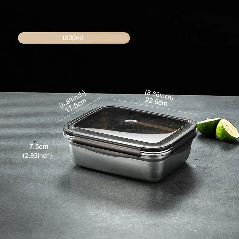 304 Edelstahl Bento Box – Lebensmittelbehälter für Kühlschrank & Outdoor (7 Größen)
