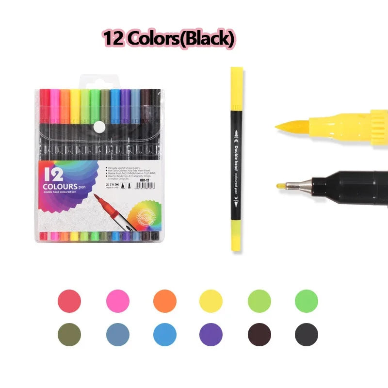 120 Farben Dual Tip Marker Set für Manga Kunst und Aquarell Zeichnung