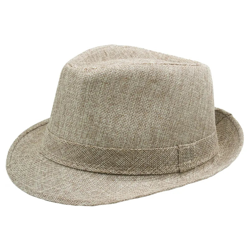 Atmungsaktiver Leinen-Jazz-Hut für Herren – Stylischer Sonnenschutz im Retro-Look