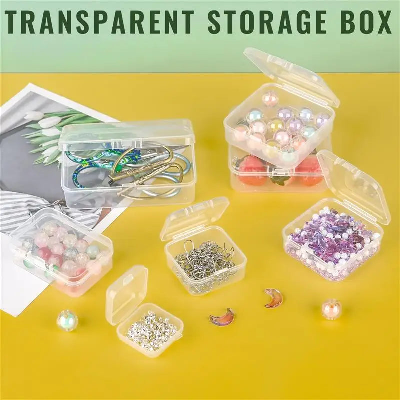 10x Rechteckige Kunststoffboxen transparent zur Schmuck und Kleinteil Lagerung