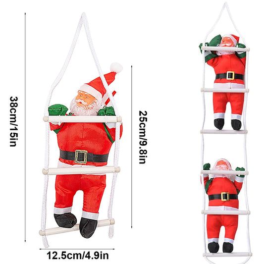 Kletternder Weihnachtsmann Figur 25cm für festliche Baum Dekoration