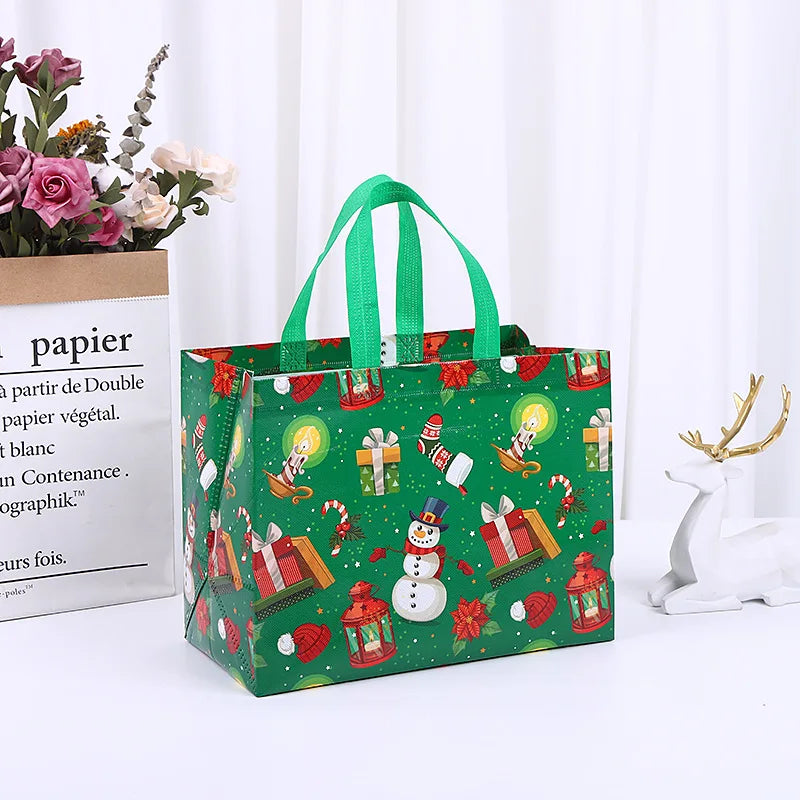 5er Set Weihnachtsgeschenktaschen mit festlichen Motiven